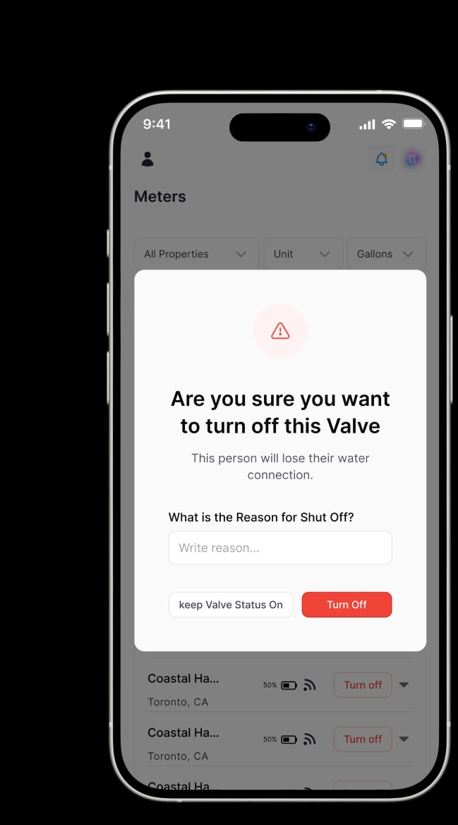 Remote shutoff control on a phone